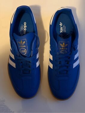 adidas Blue Low-Top Sneakers with White Stripes